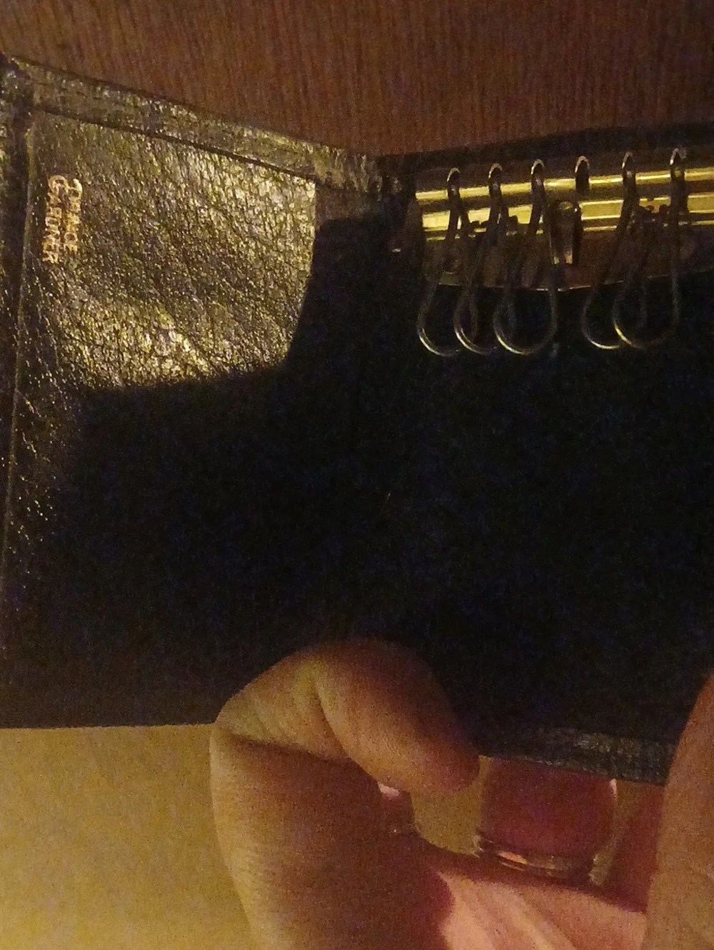Leather Key Holder Wallet - Black
